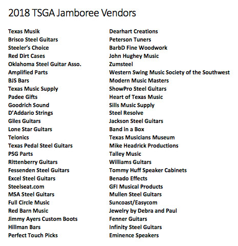 2018 Jamboree Vendors